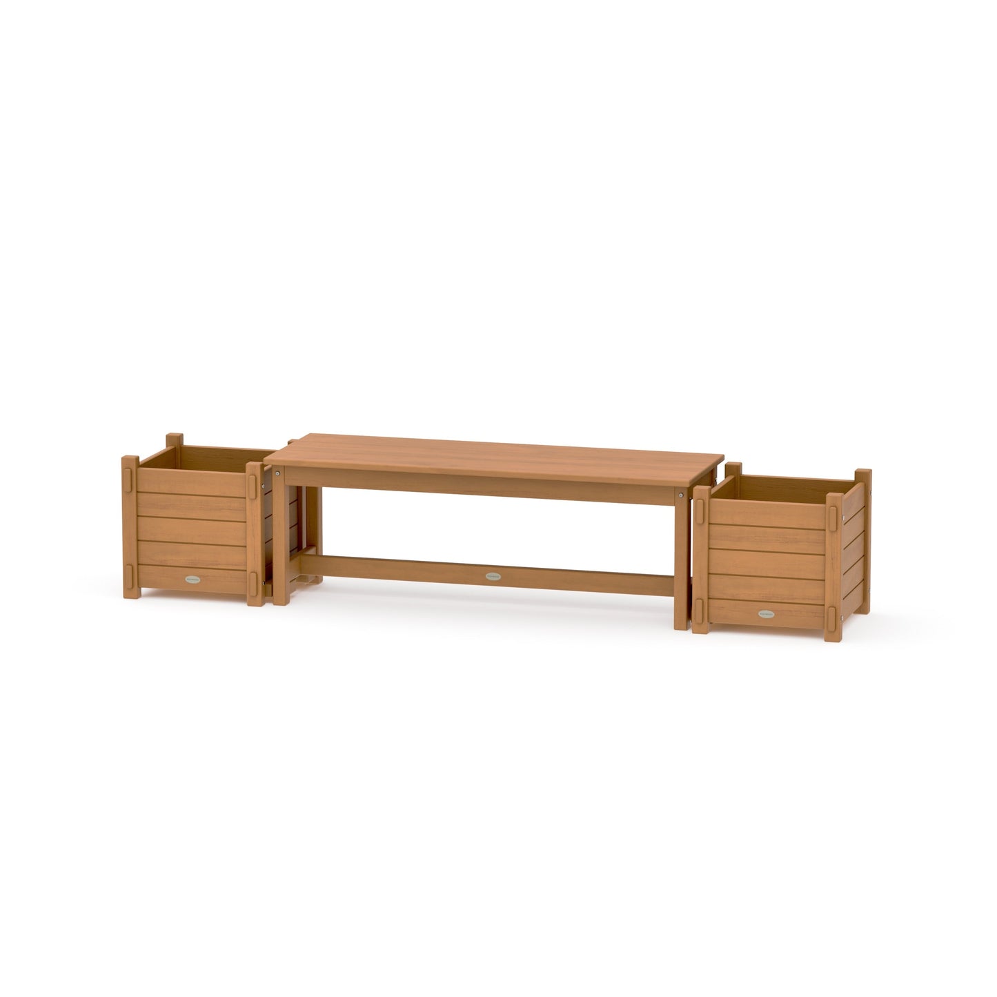 POLYWOOD 48" Nautical Straight Planter Bench Set — Natural