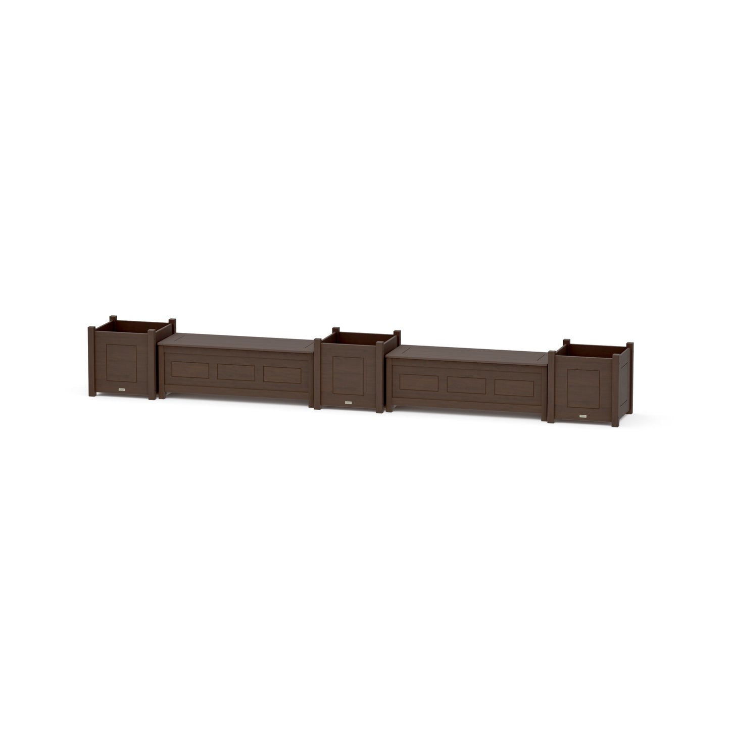 POLYWOOD 48" Country Living Straight Double Planter Storage Bench Set- Large — Kona