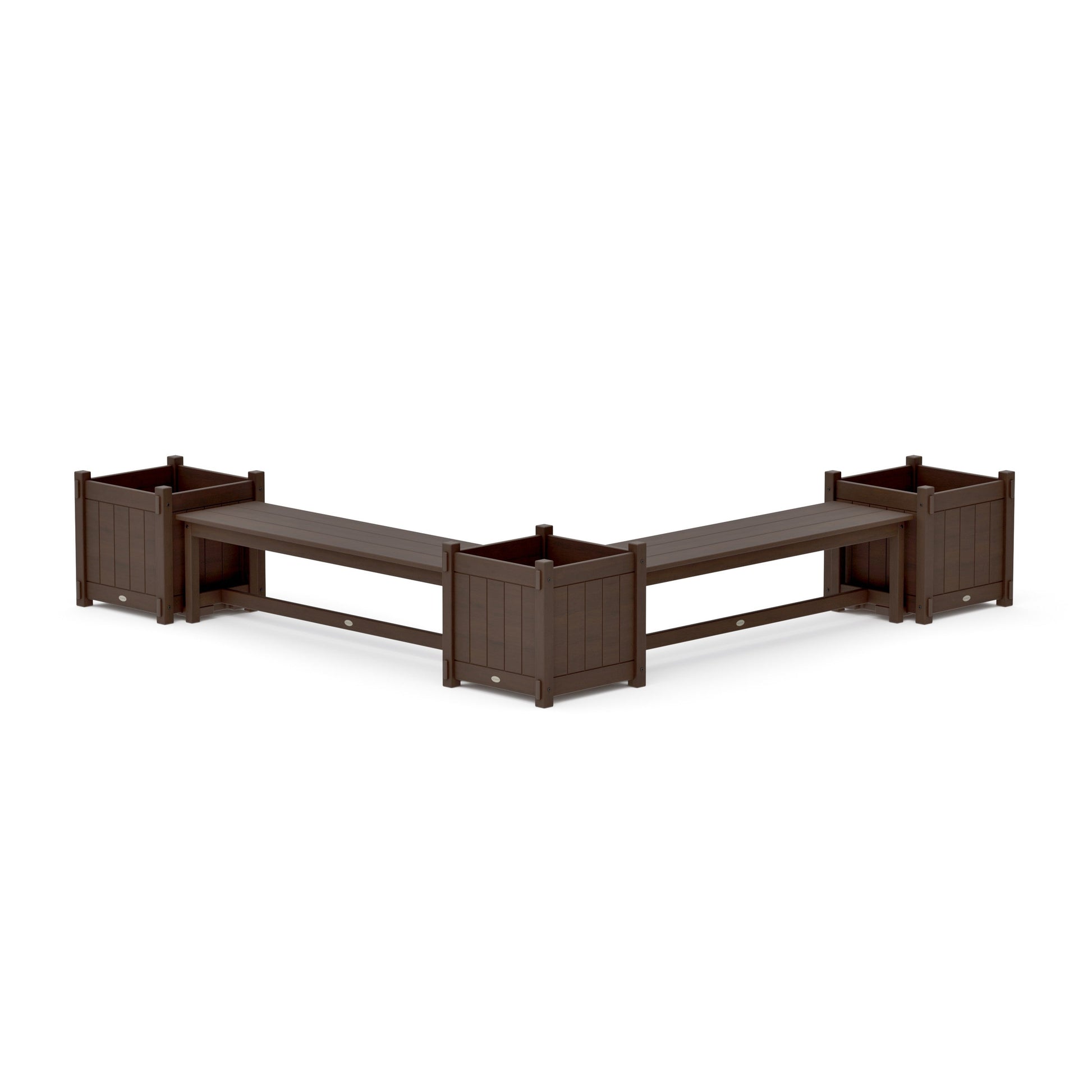 POLYWOOD 60" Vineyard L- Shaped Planter Bench Corner Set - Large — Kona