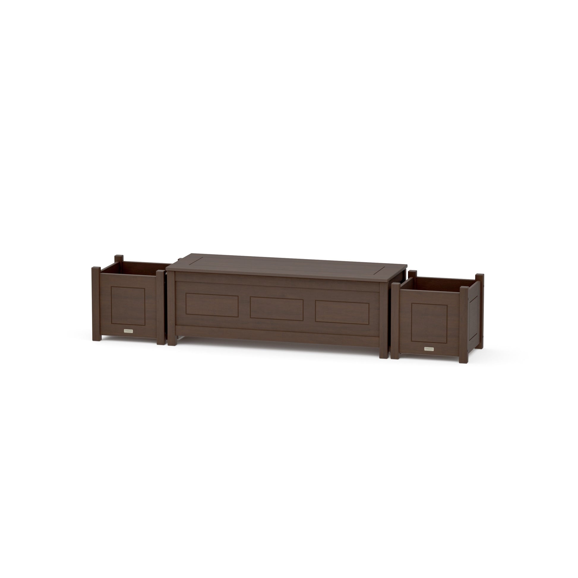 POLYWOOD 48" Country Living Straight Planter Storage Bench Set — Kona