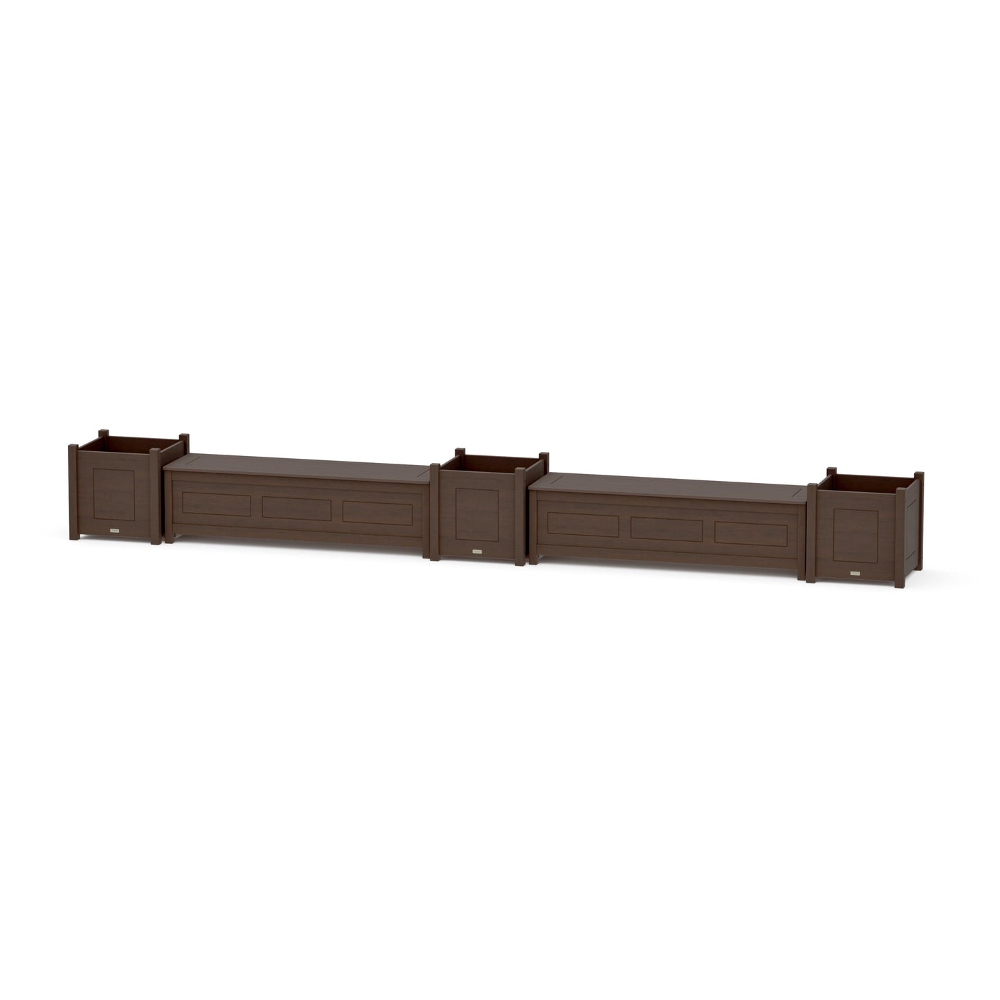 POLYWOOD 60" Country Living Straight Double Planter Storage Bench Set- Large — Kona
