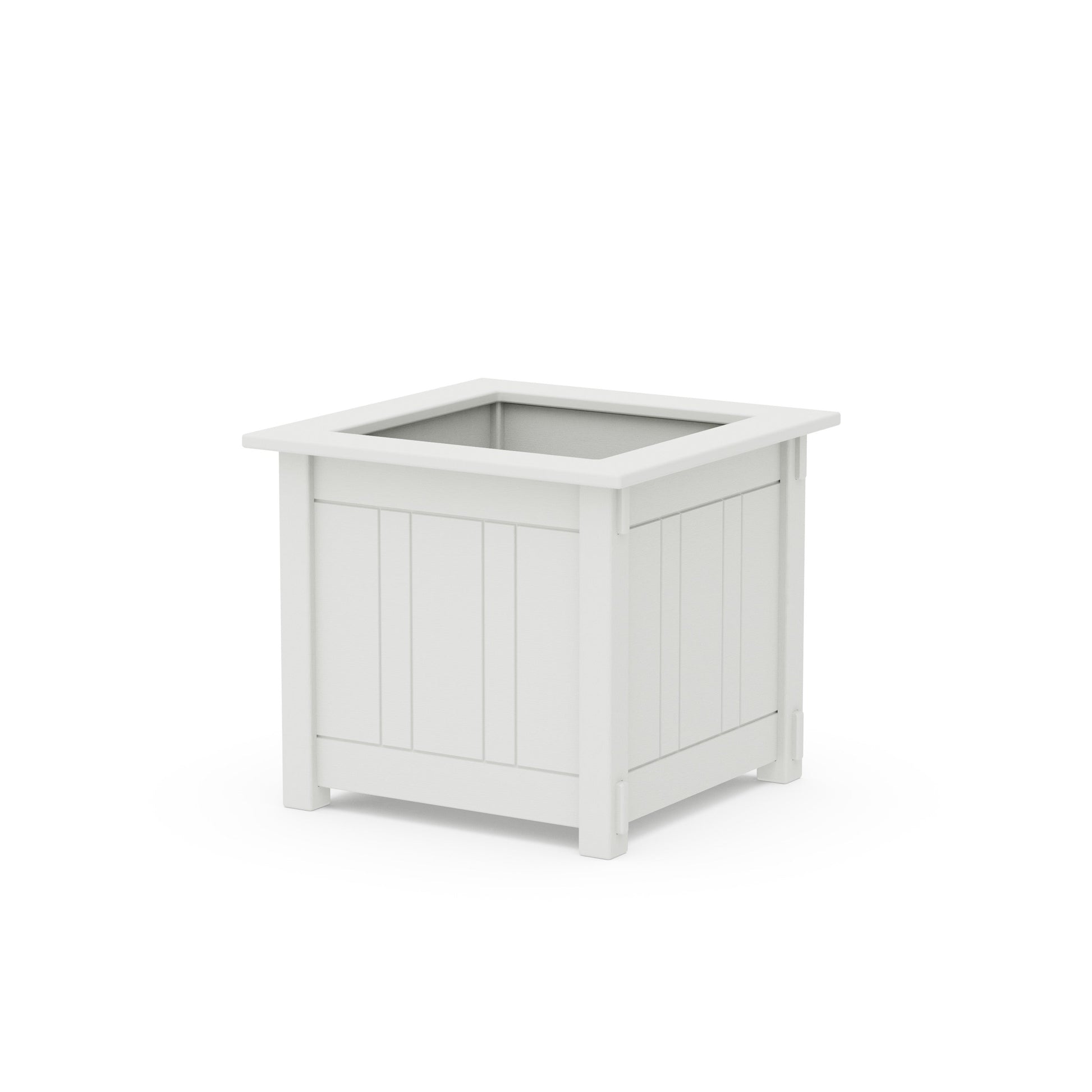 POLYWOOD Acadia Large Square Planter Box — Vintage White