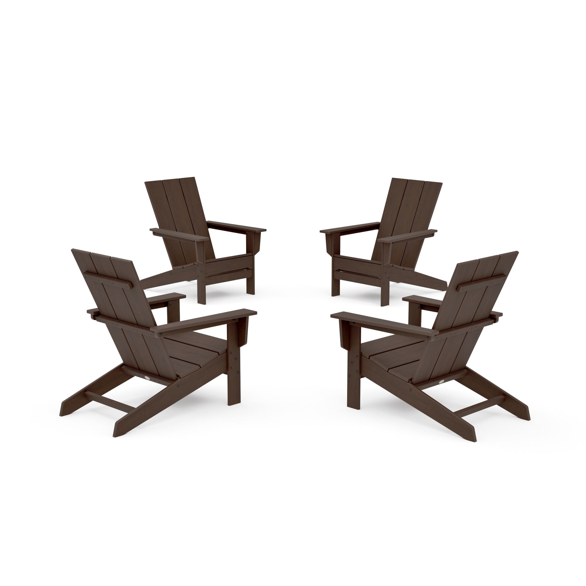 POLYWOOD 4-Piece Modern Studio Adirondack Chair Conversation Set — Kona