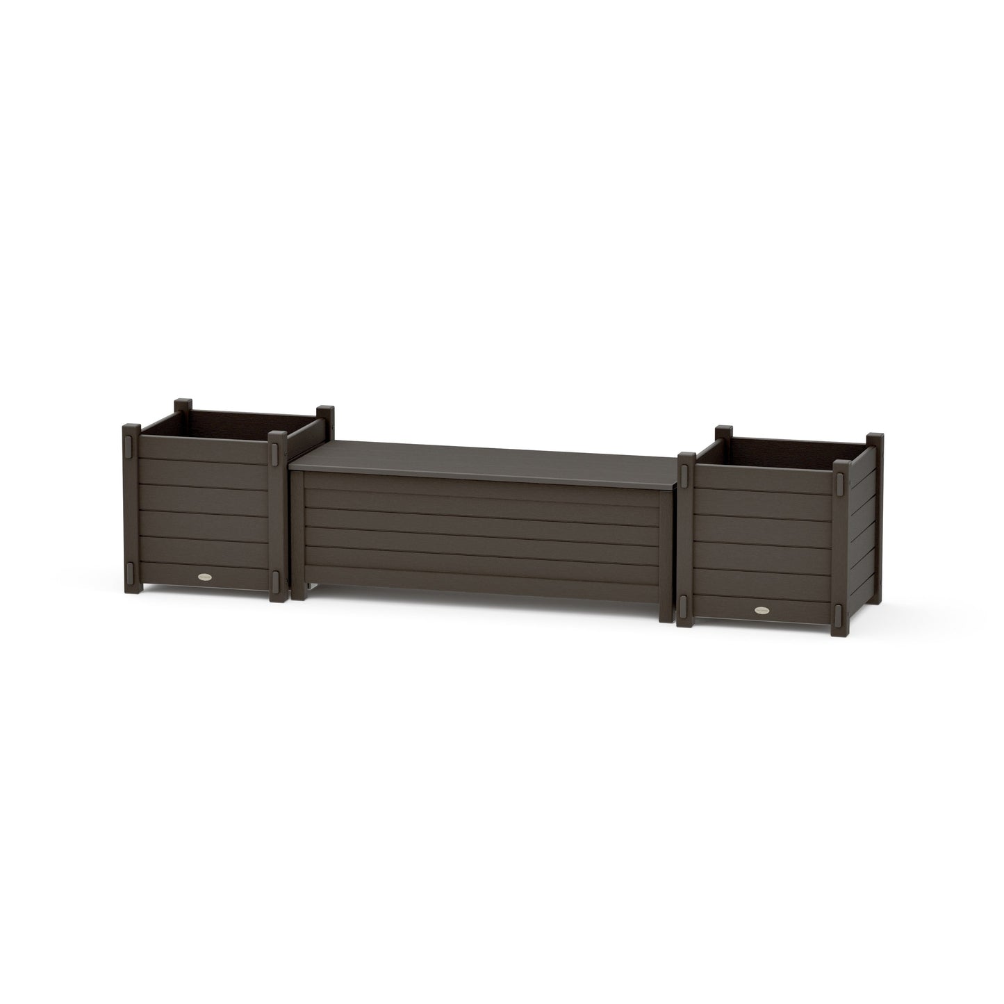 POLYWOOD 48" Nautical Straight Planter Storage Bench Set- Large — Vintage Coffee