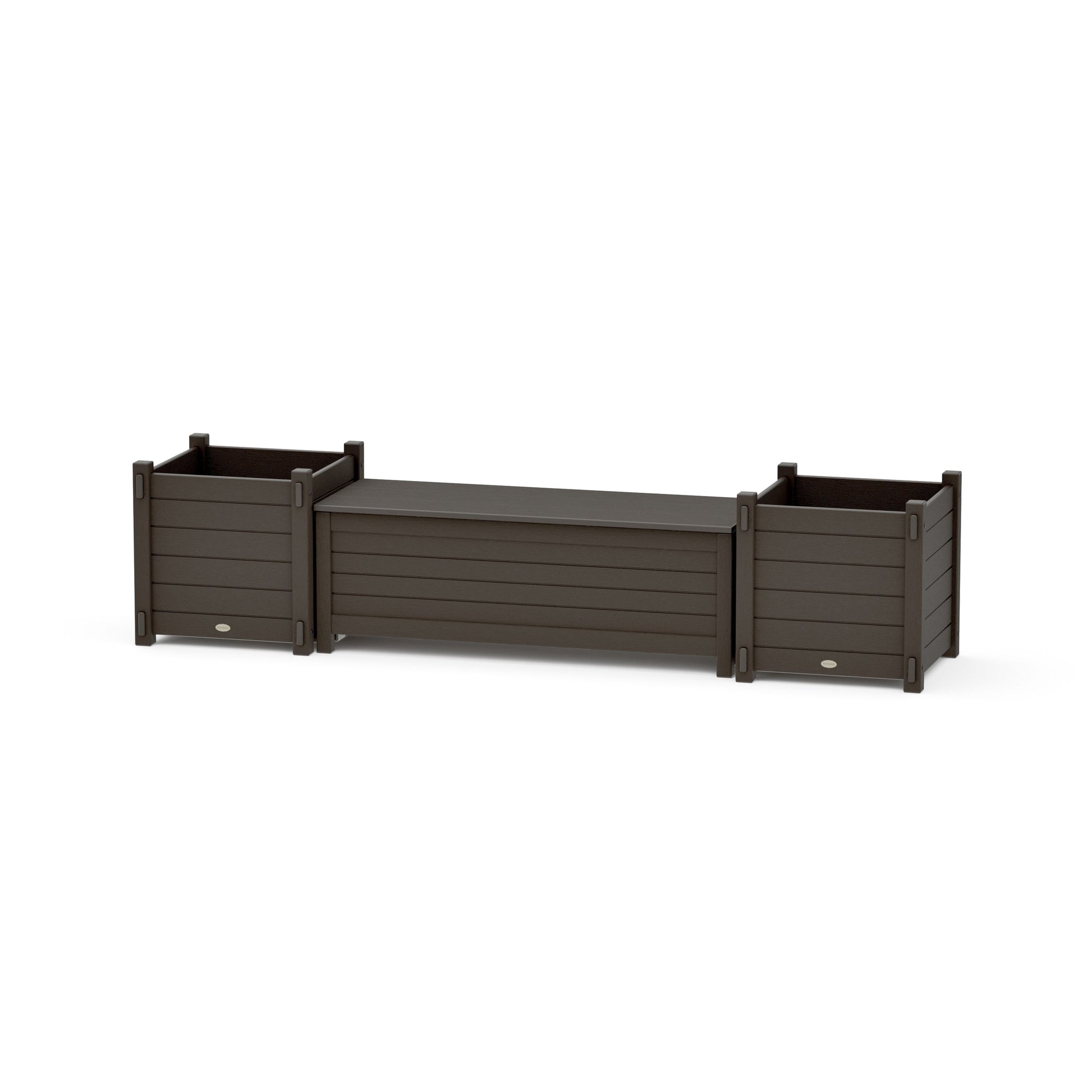 POLYWOOD 48" Nautical Straight Planter Storage Bench Set- Large — Vintage Coffee