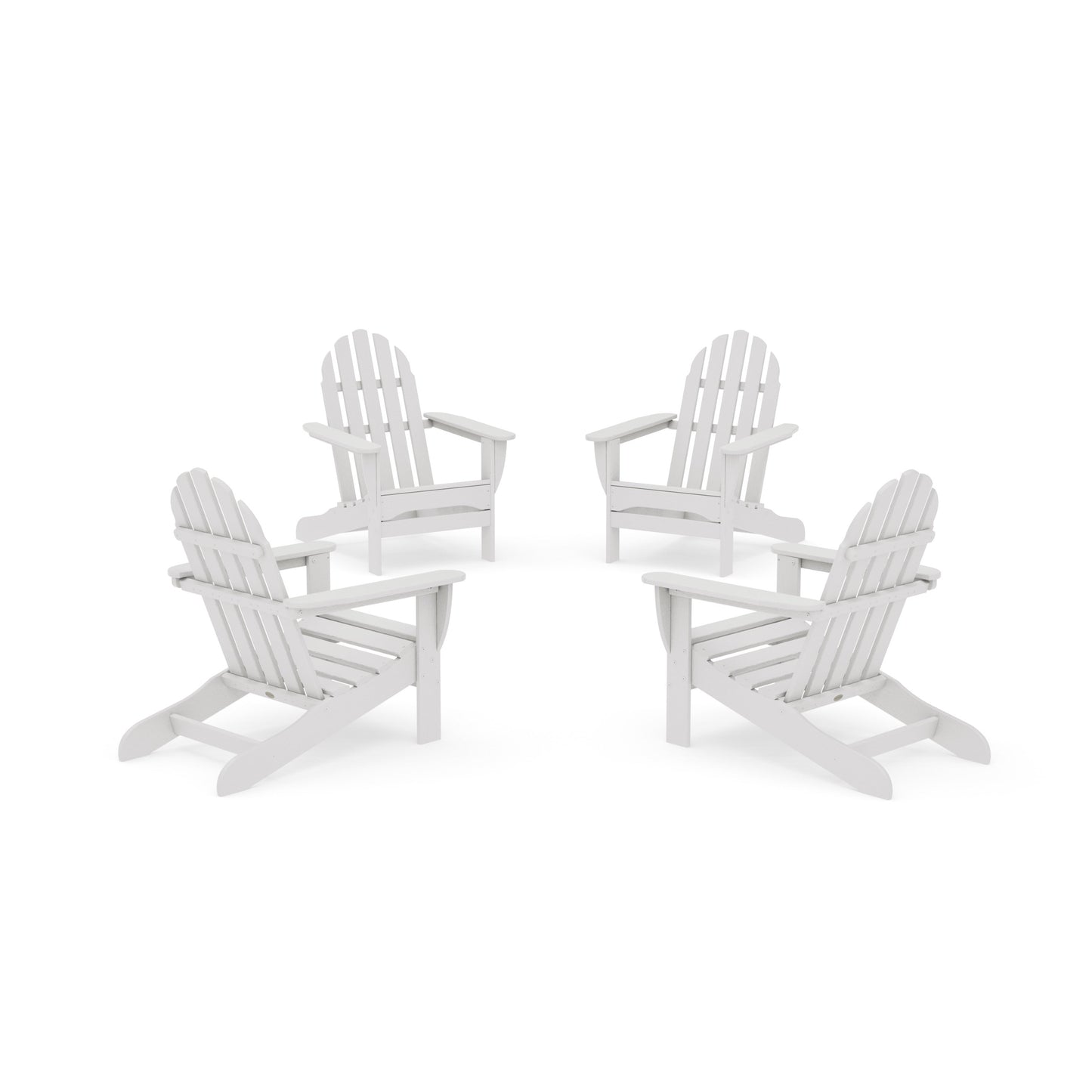 POLYWOOD 4-Piece Classic Adirondack Conversation Set — Vintage White