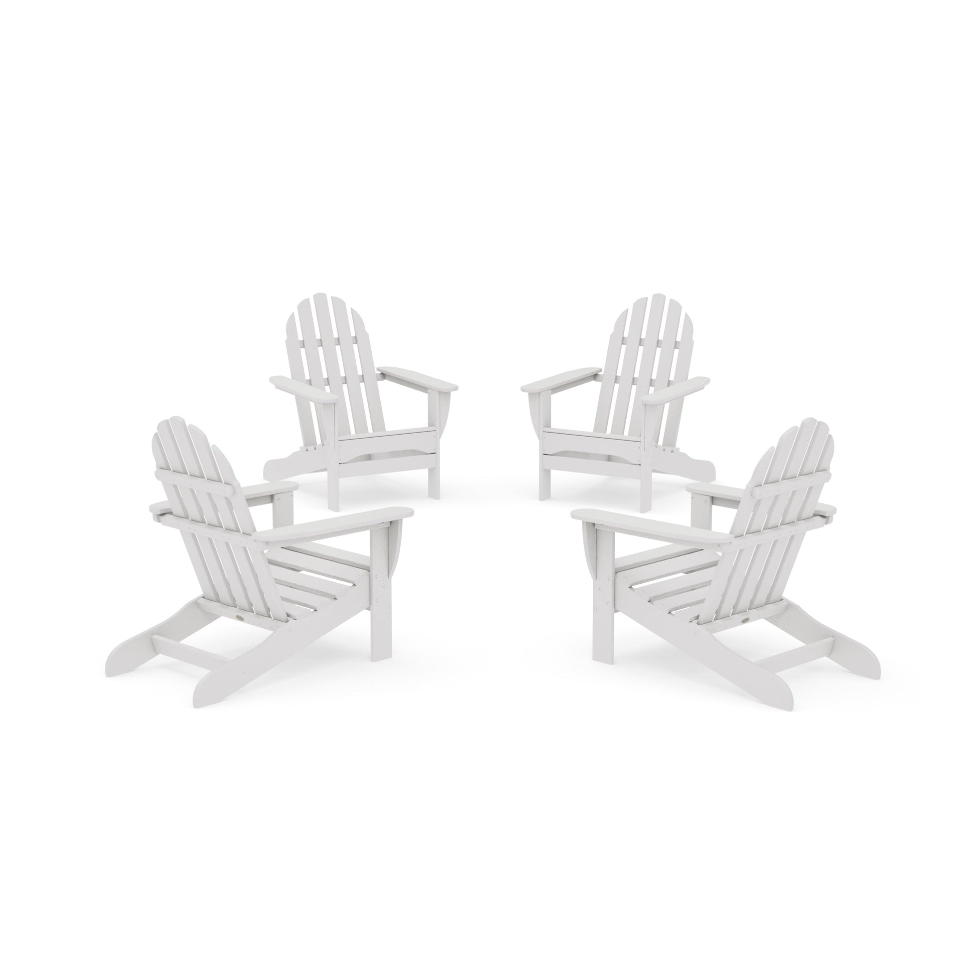 POLYWOOD 4-Piece Classic Adirondack Conversation Set — Vintage White