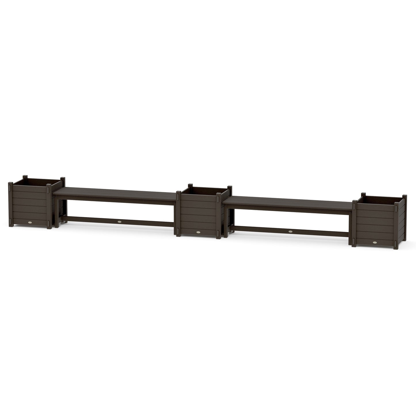 POLYWOOD 60" Nautical Straight Double Planter Bench Set - Large — Vintage Coffee