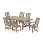 POLYWOOD Chinoiserie 7-Piece Rustic Farmhouse Dining Set — Vintage Sahara