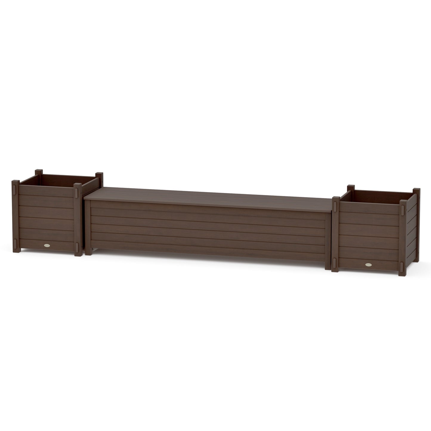 POLYWOOD 72" Nautical Straight Planter Storage Bench Set- Large — Kona