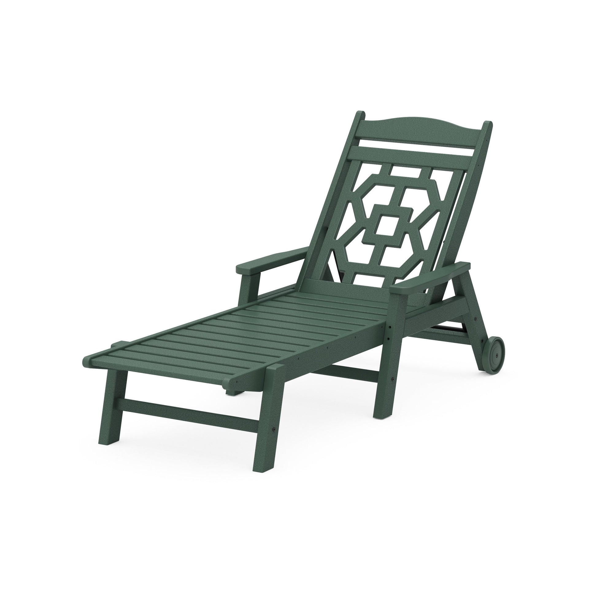 POLYWOOD Chinoiserie Chaise Lounge — Green