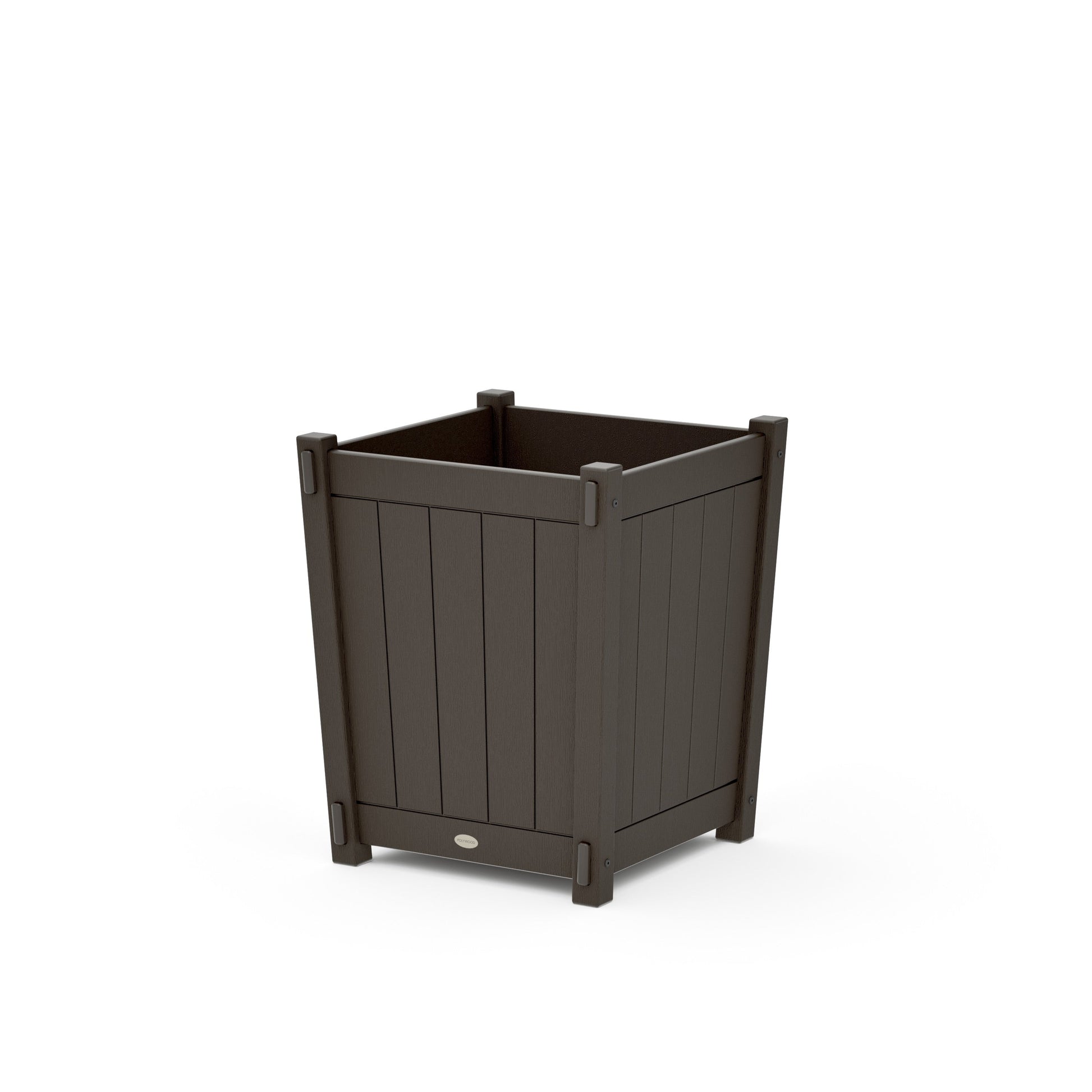 POLYWOOD Vineyard Large Tapered Square Short Planter Box — Vintage Coffee