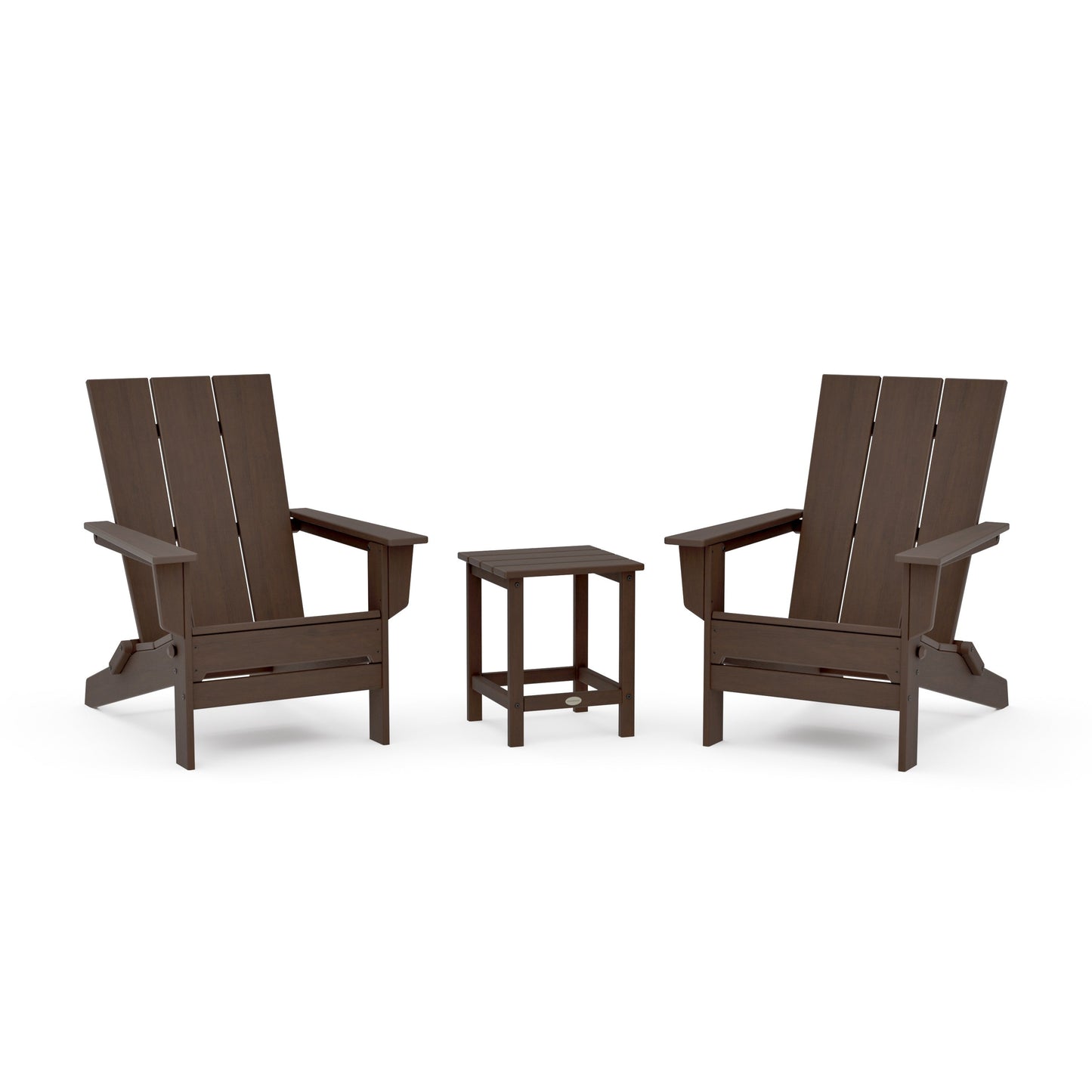 POLYWOOD 3-Piece Modern Studio Folding Adirondack Set — Kona