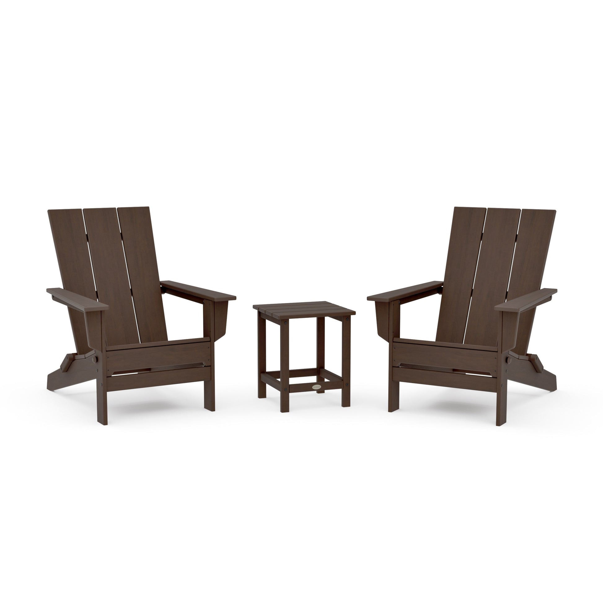 POLYWOOD 3-Piece Modern Studio Folding Adirondack Set — Kona