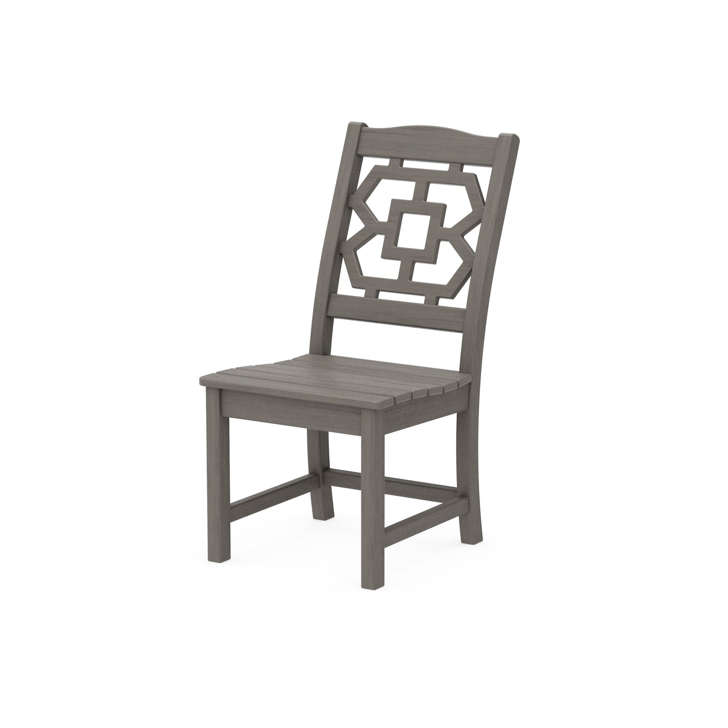 POLYWOOD Chinoiserie Dining Side Chair — Driftwood