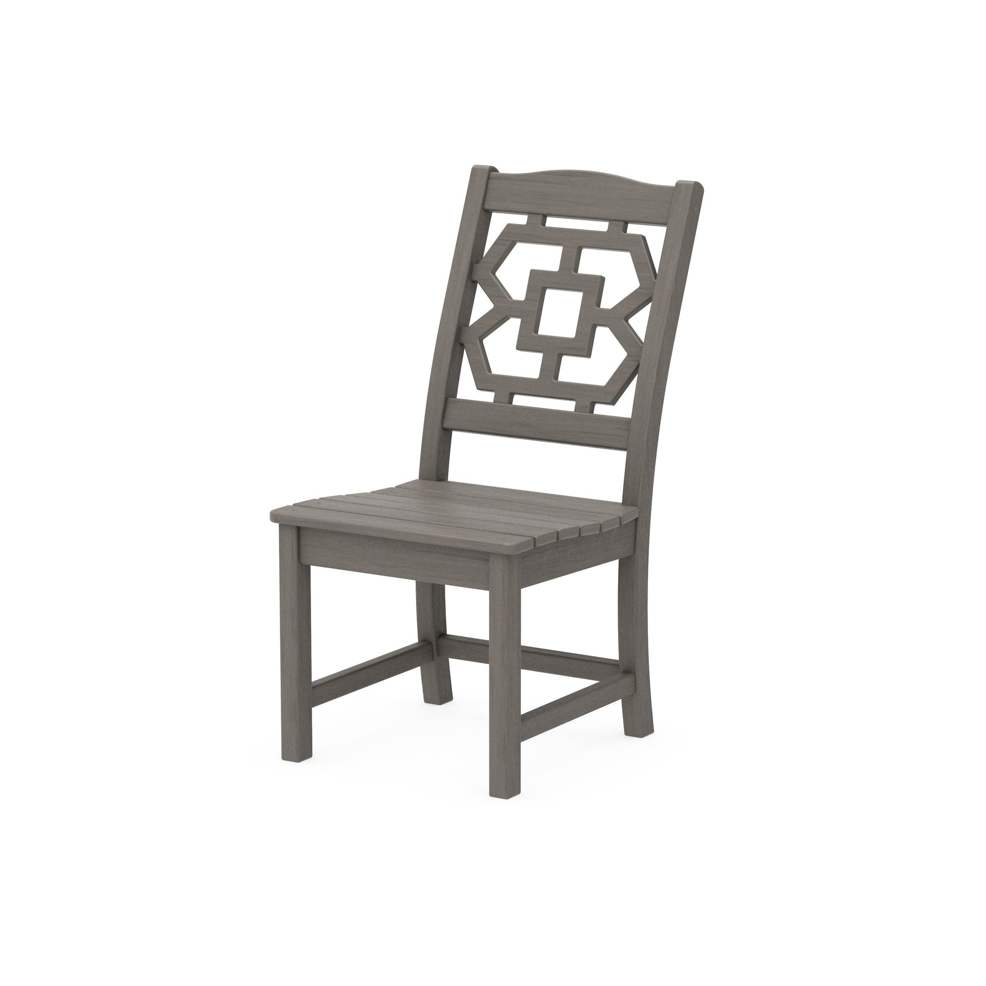 POLYWOOD Chinoiserie Dining Side Chair — Driftwood