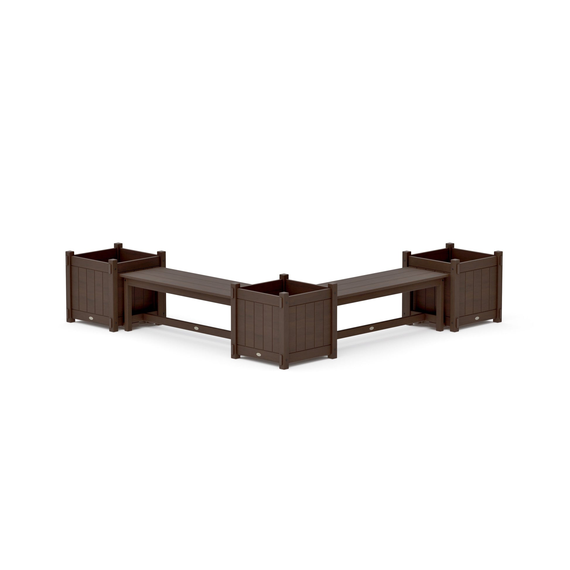 POLYWOOD 48" Vineyard L- Shaped Planter Bench Corner Set - Large — Kona