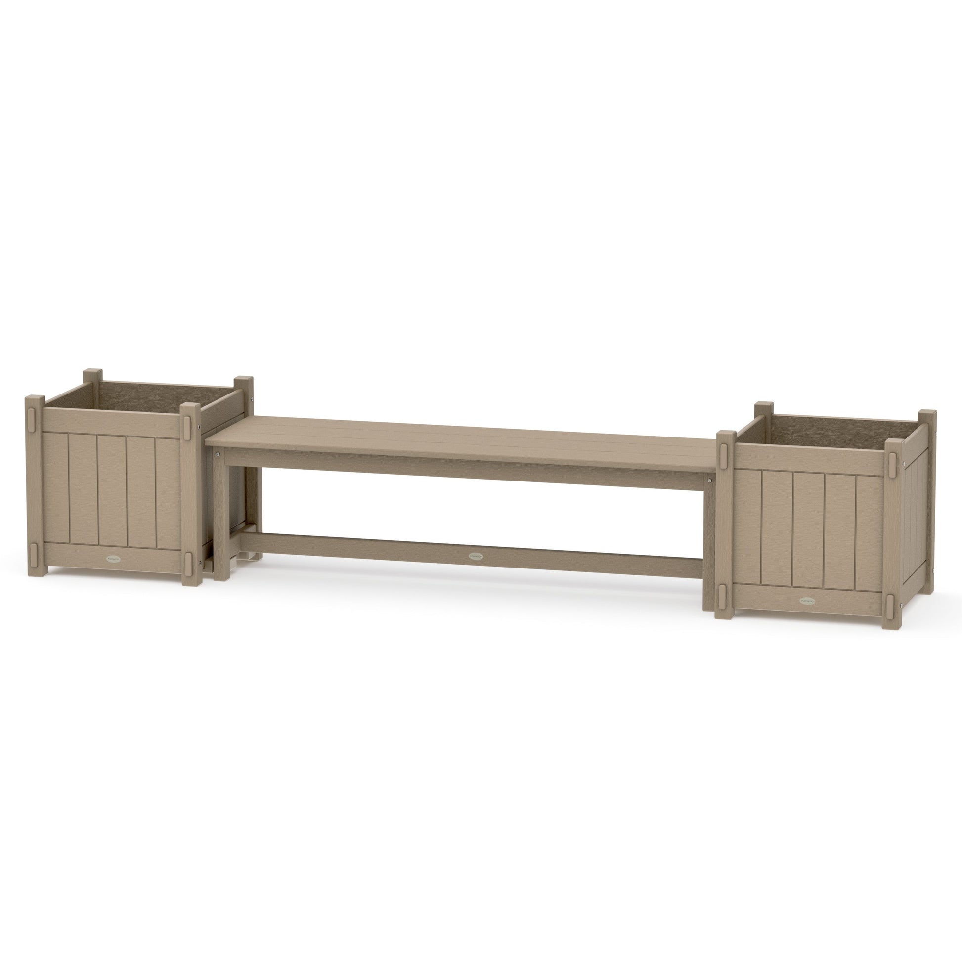POLYWOOD 60" Vineyard Straight Planter Bench Set - Large — Vintage Sahara