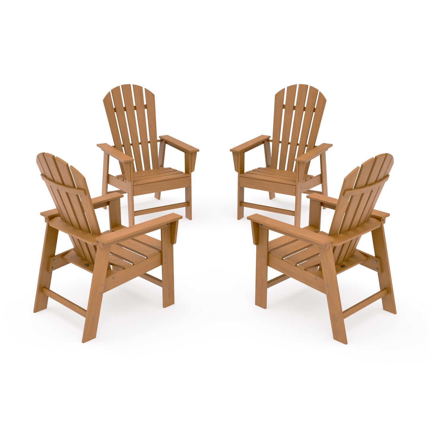 POLYWOOD 4-Piece South Beach Casual Chair Conversation Set — Natural
