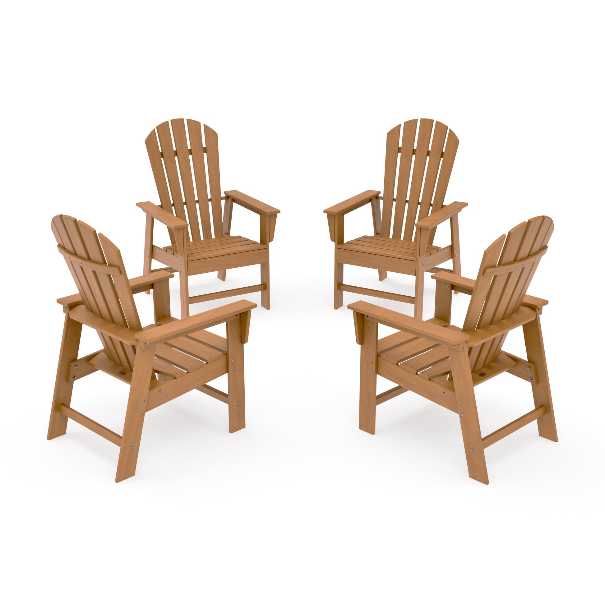 POLYWOOD 4-Piece South Beach Casual Chair Conversation Set — Natural