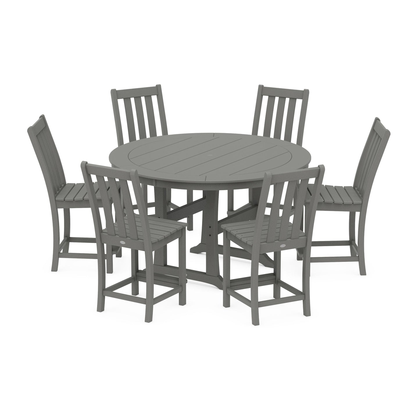 POLYWOOD Vineyard 7-Piece Side Chair Round Counter Set