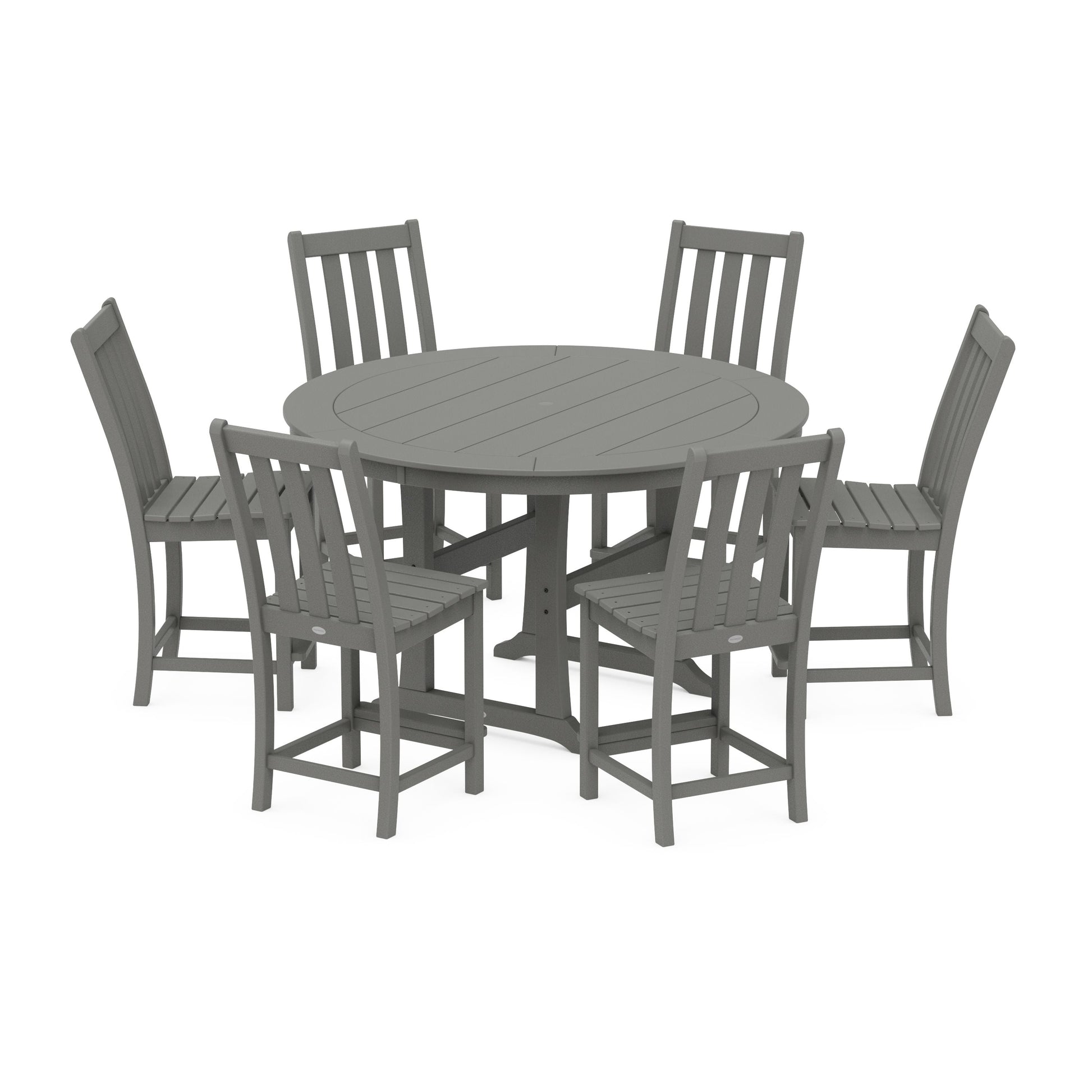 POLYWOOD Vineyard 7-Piece Side Chair Round Counter Set