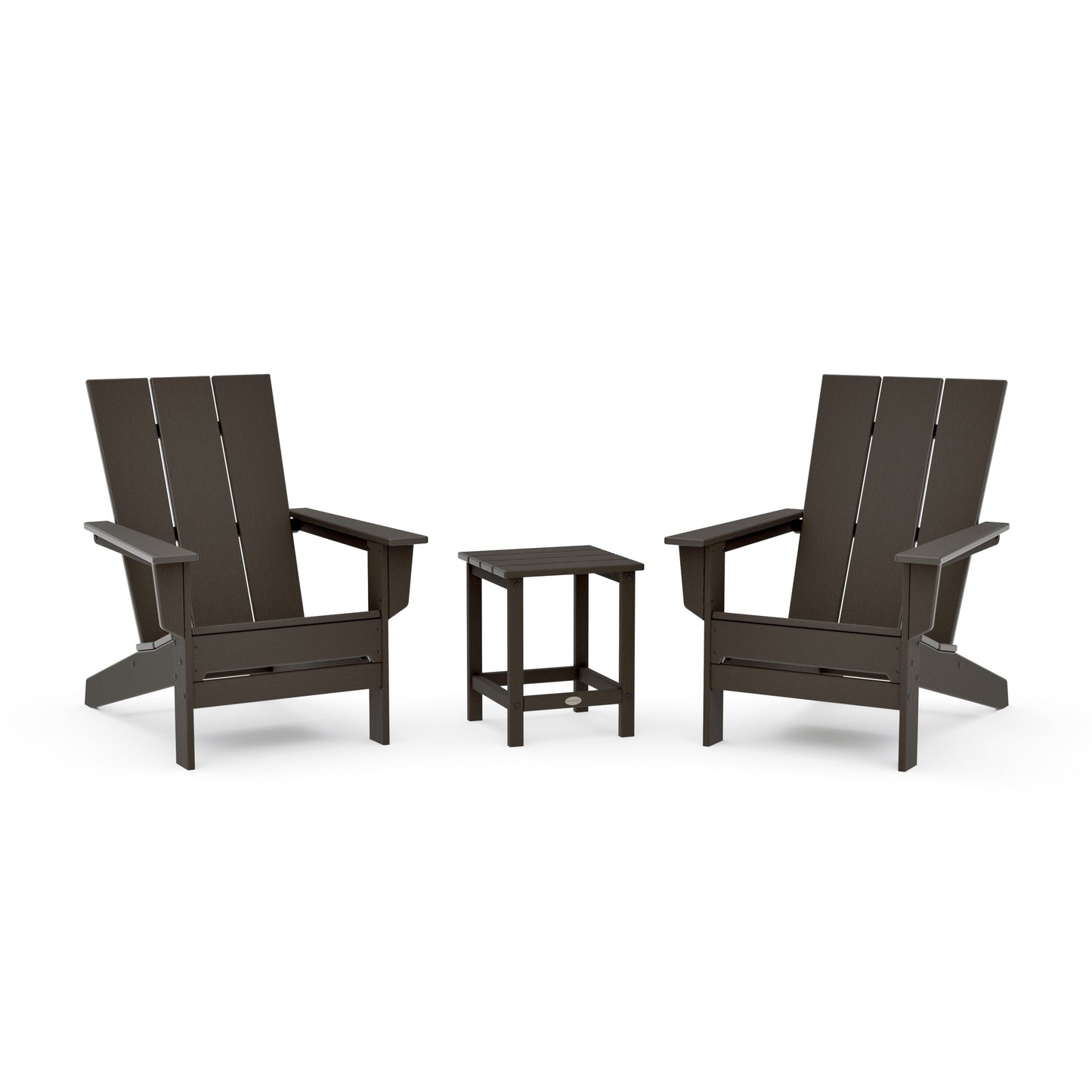 POLYWOOD 3-Piece Modern Studio Adirondack Set — Vintage Coffee