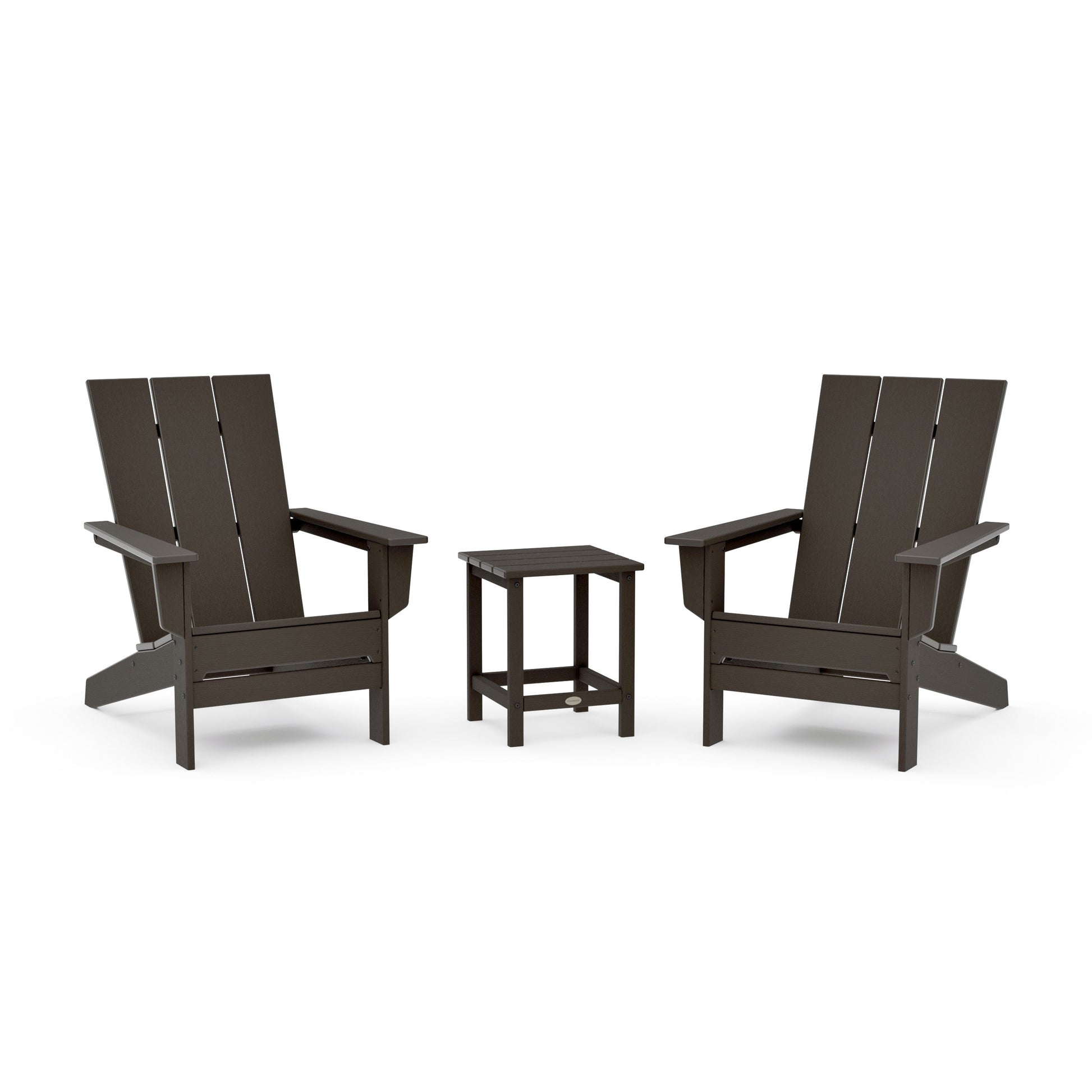 POLYWOOD 3-Piece Modern Studio Adirondack Set — Vintage Coffee