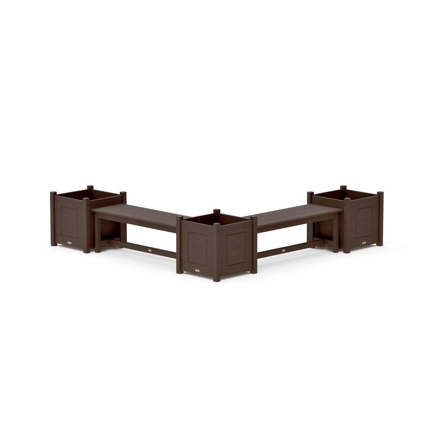 POLYWOOD 48" Country Living L- Shaped Planter Bench Corner Set - Large — Kona