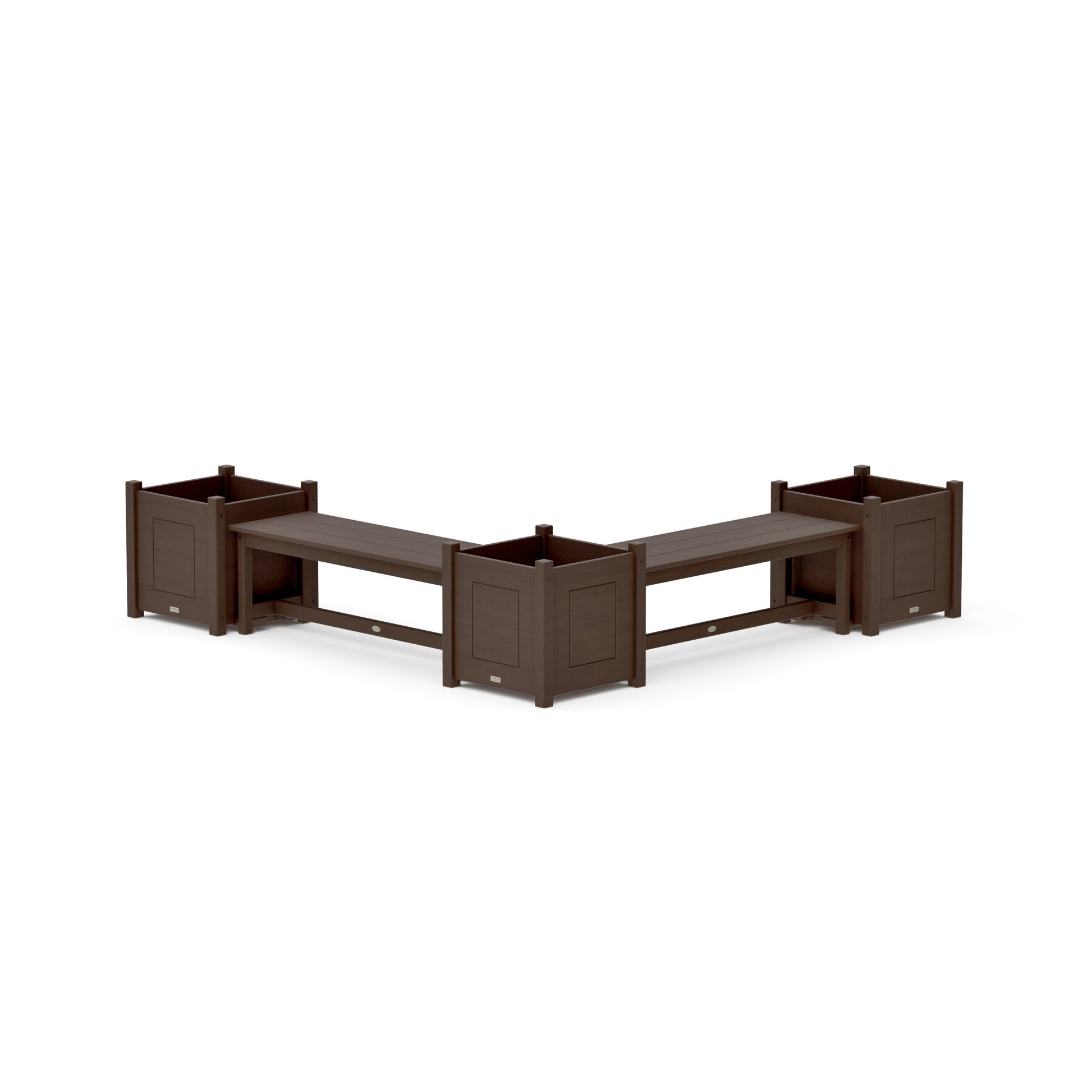 POLYWOOD 48" Country Living L- Shaped Planter Bench Corner Set - Large — Kona