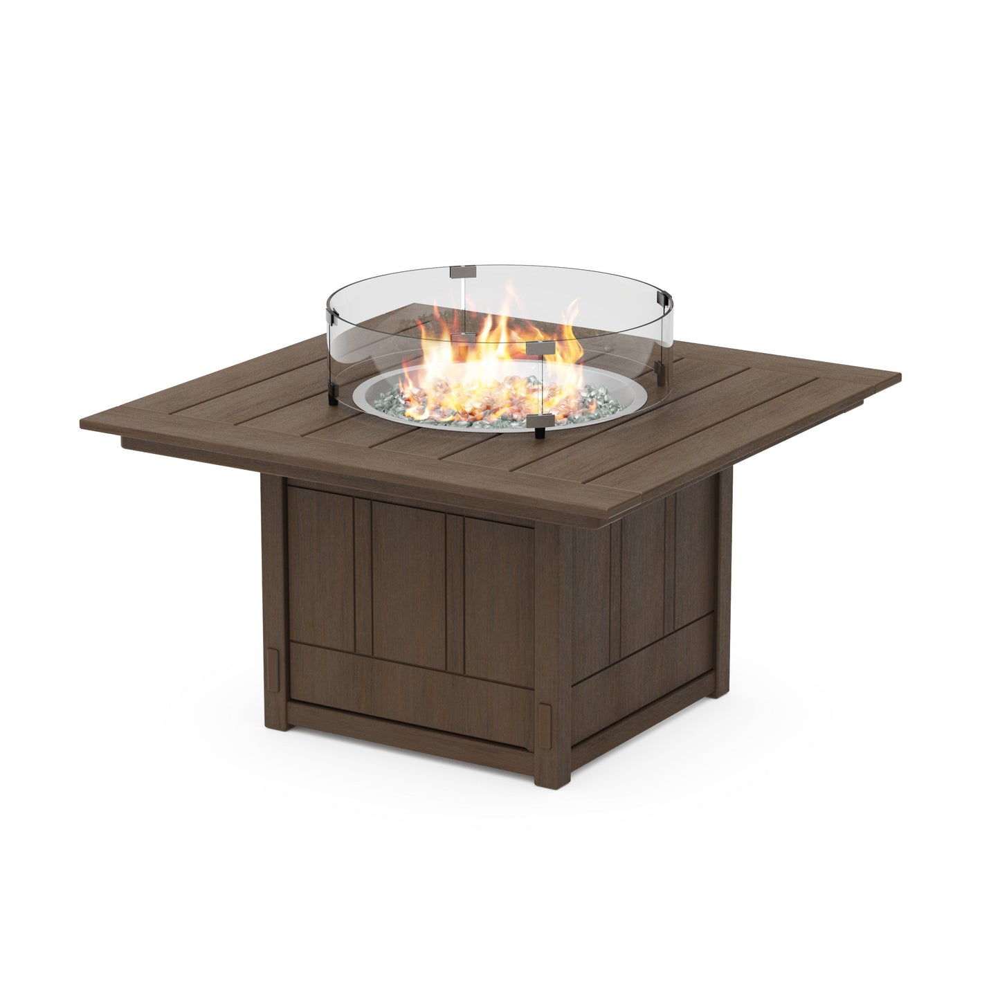 POLYWOOD Acadia Square 42" Fire Pit Table — Kona