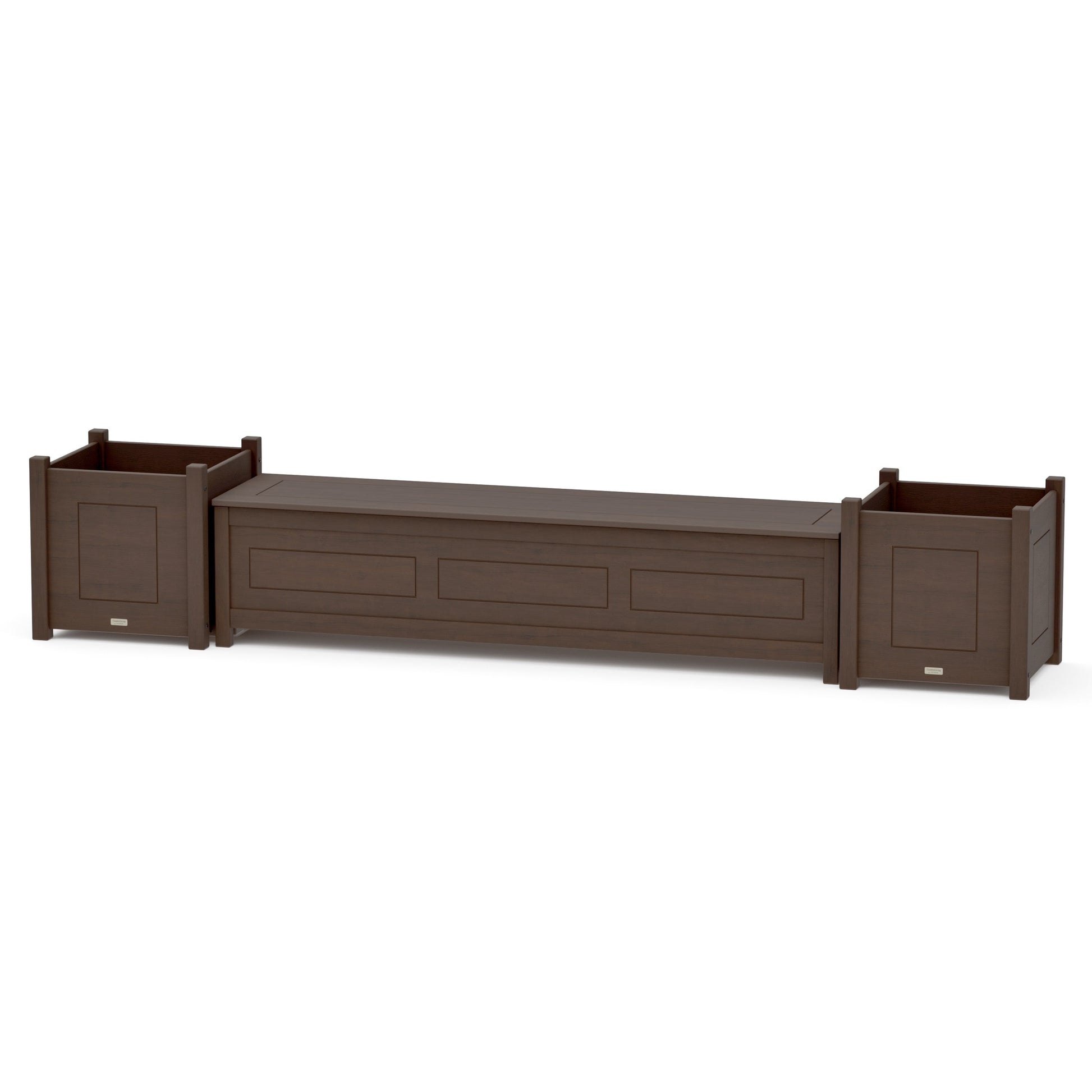 POLYWOOD 72" Country Living Straight Planter Storage Bench Set- Large — Kona