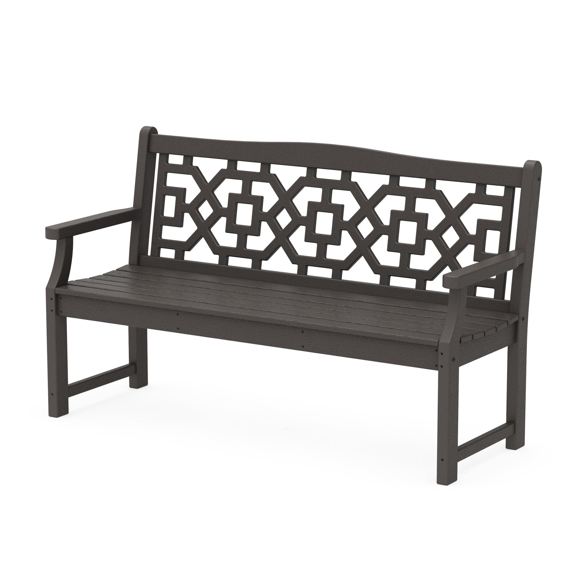POLYWOOD Chinoiserie 60" Garden Bench — Vintage Coffee