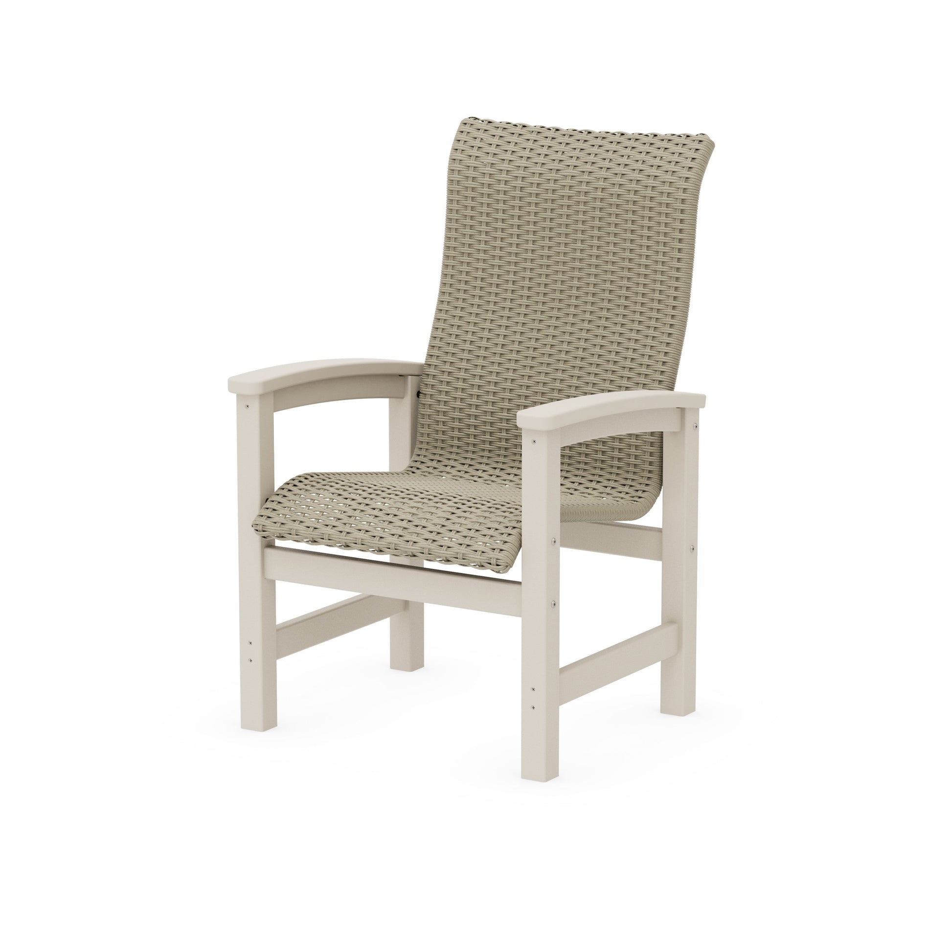 POLYWOOD Coastal Woven High-Back Dining Chair — Sand / Dune Grass
