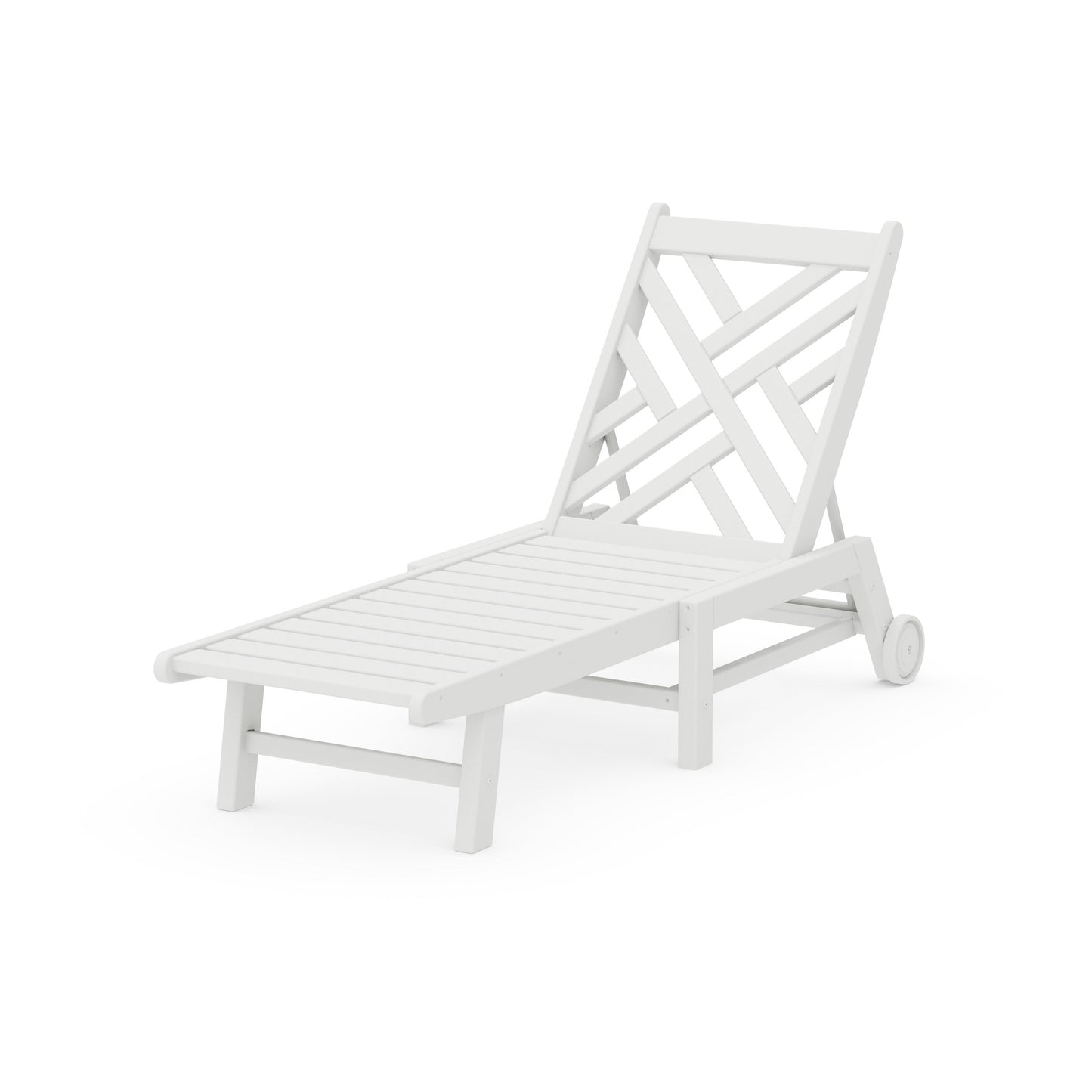 POLYWOOD Chippendale Chaise with Wheels — White