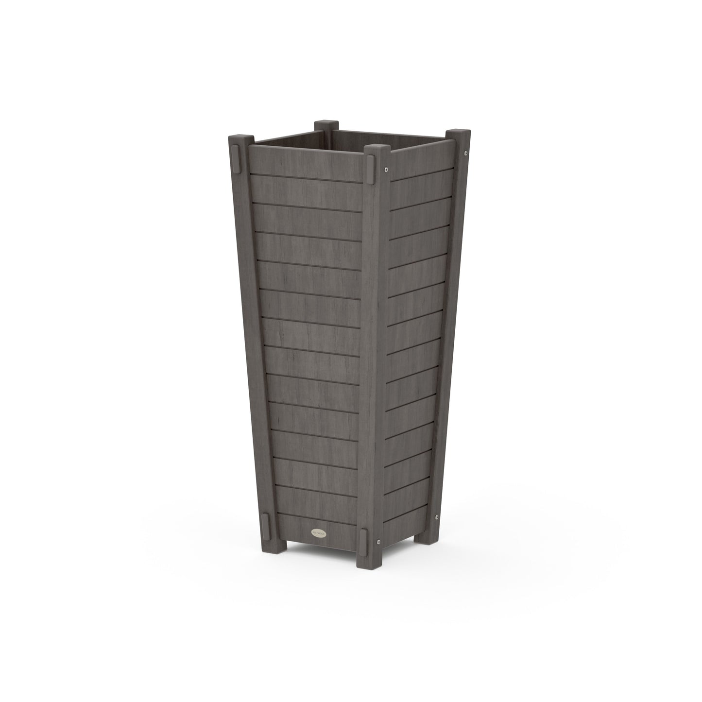 POLYWOOD Nautical Tapered Square Tall Planter Box — Driftwood