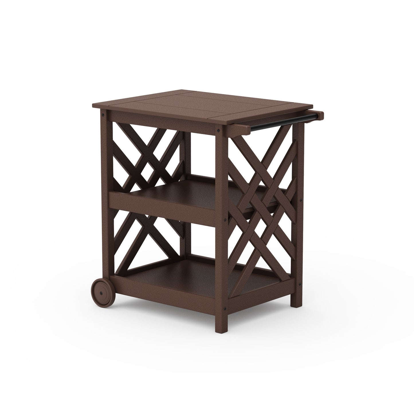 POLYWOOD Wovendale Bar Cart — Mahogany