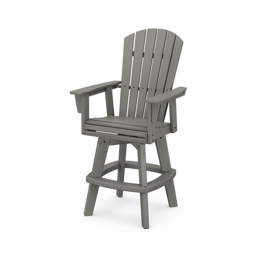 POLYWOOD - Nautical Curveback Adirondack Swivel Bar Chair FREE SHIPPING