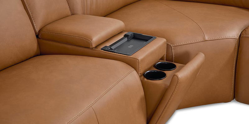 Bassett - Club Level - Airy Leather Power Reclining Sectional