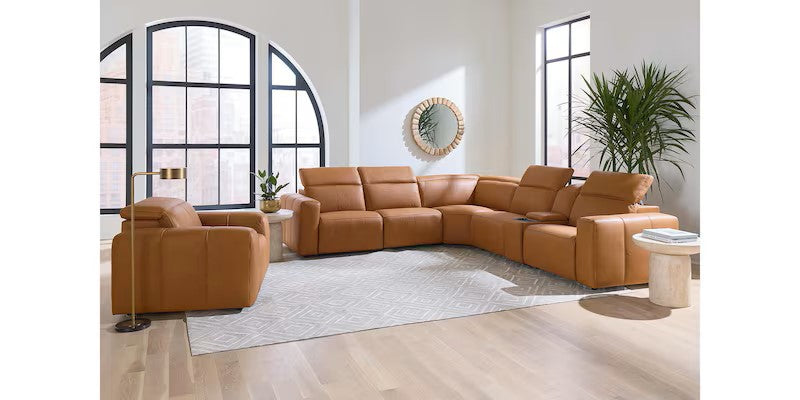 Bassett - Club Level - Airy Leather Power Reclining Sectional