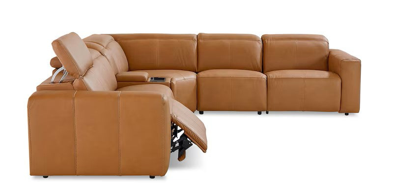 Bassett - Club Level - Airy Leather Power Reclining Sectional