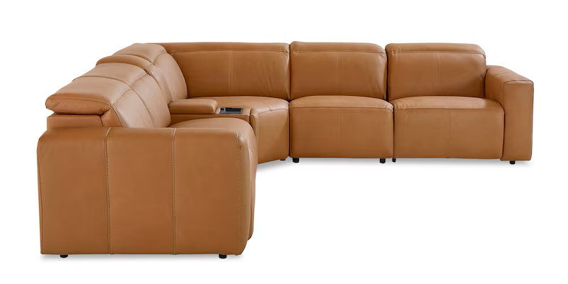 Bassett - Club Level - Airy Leather Power Reclining Sectional