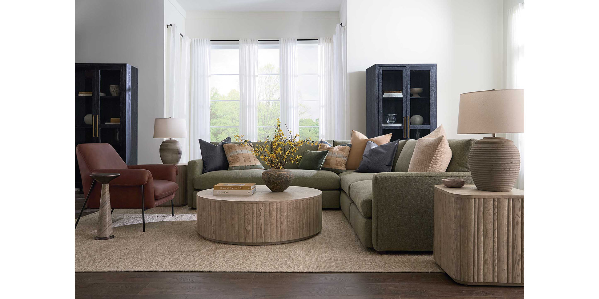 Bassett Allure Track Arm L-Shaped Sectional — Bassett manufacturer gallery — Large L-Shaped Sectional image number 1
