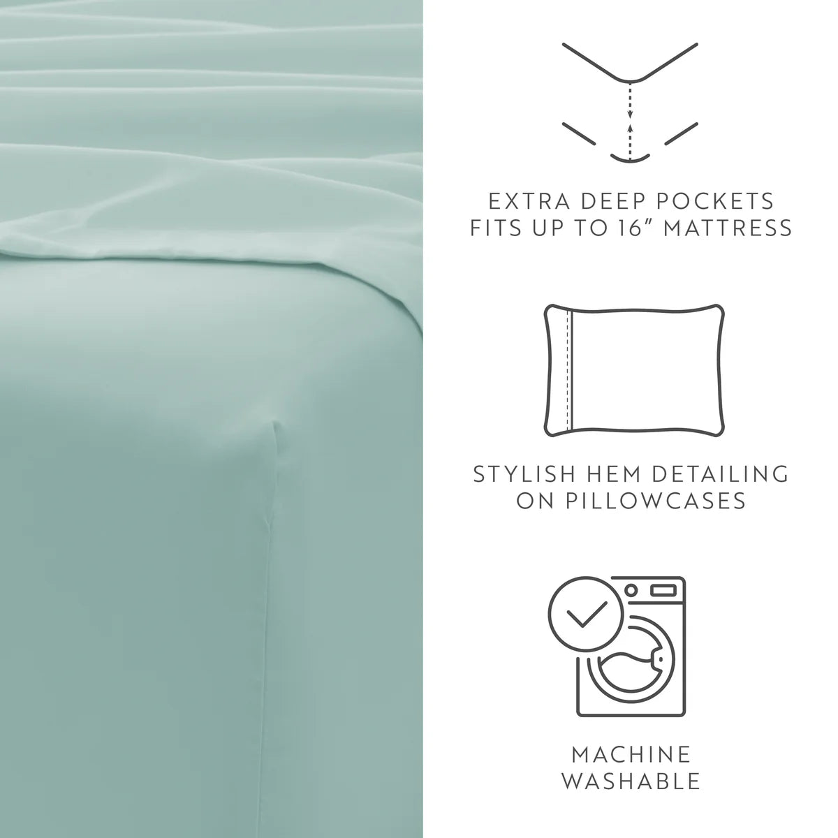6-Piece Double Brushed Solid Sheet Set