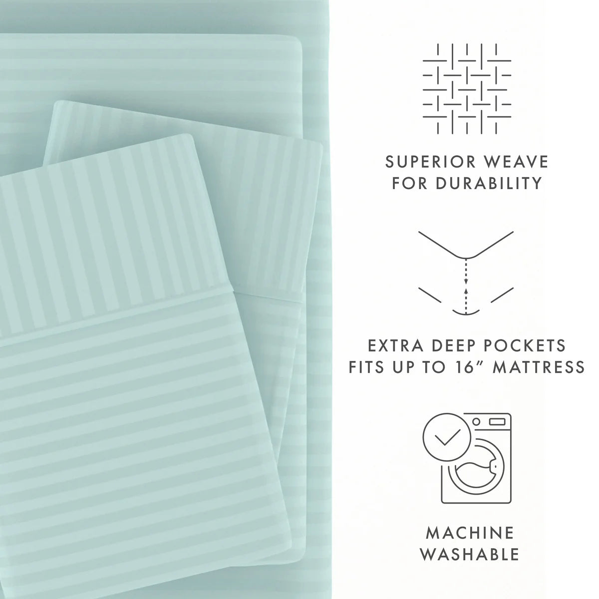 Stripes Embossed 4-Piece Sheet Set