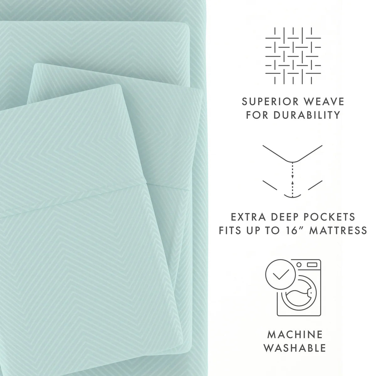 Chevron Embossed 4-Piece Sheet Set