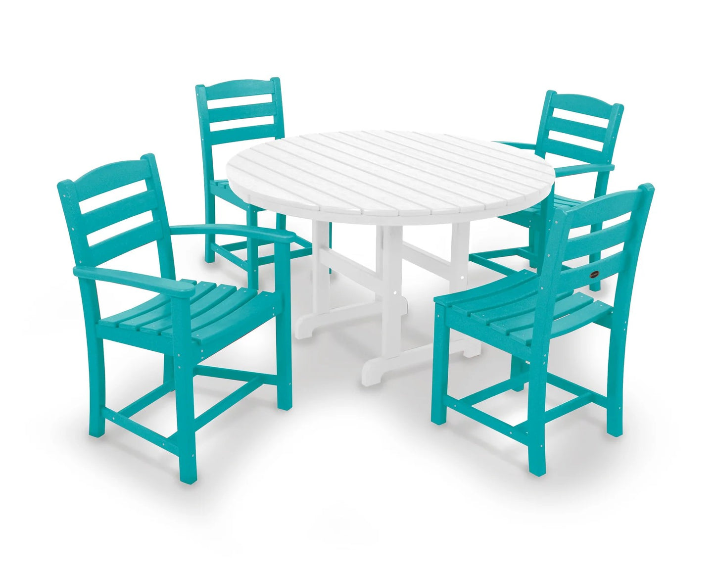 Polywood - La Casa Café 5-Piece Round Farmhouse Dining Set - FREE SHIPPING