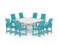 Polywood - Modern Adirondack 9-Piece Farmhouse Trestle Dining Set - FREE SHIPPING