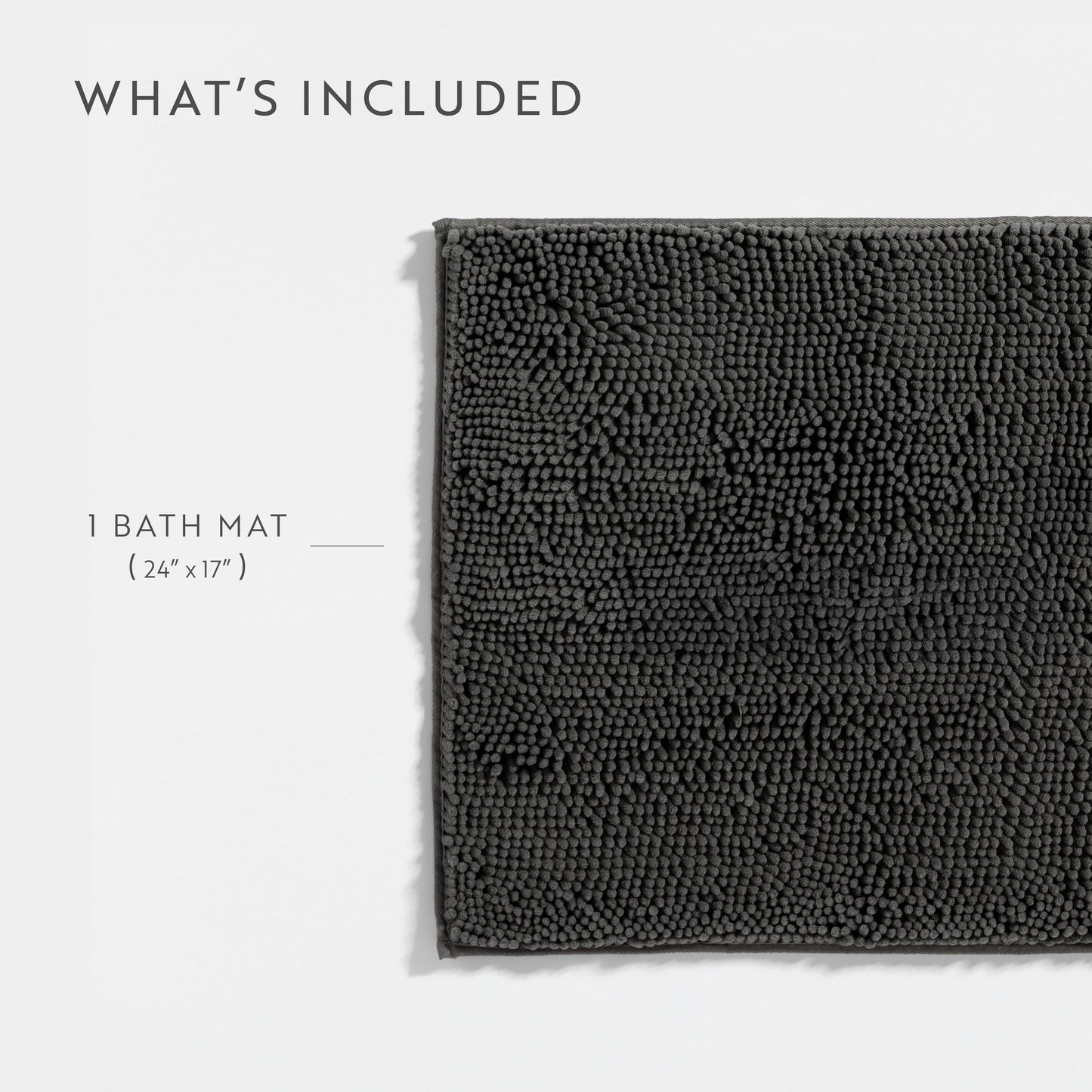 Ultra-Plush Bath Mat, Soft and Absorbent Chenille with Anti-Skid Rubber Backing