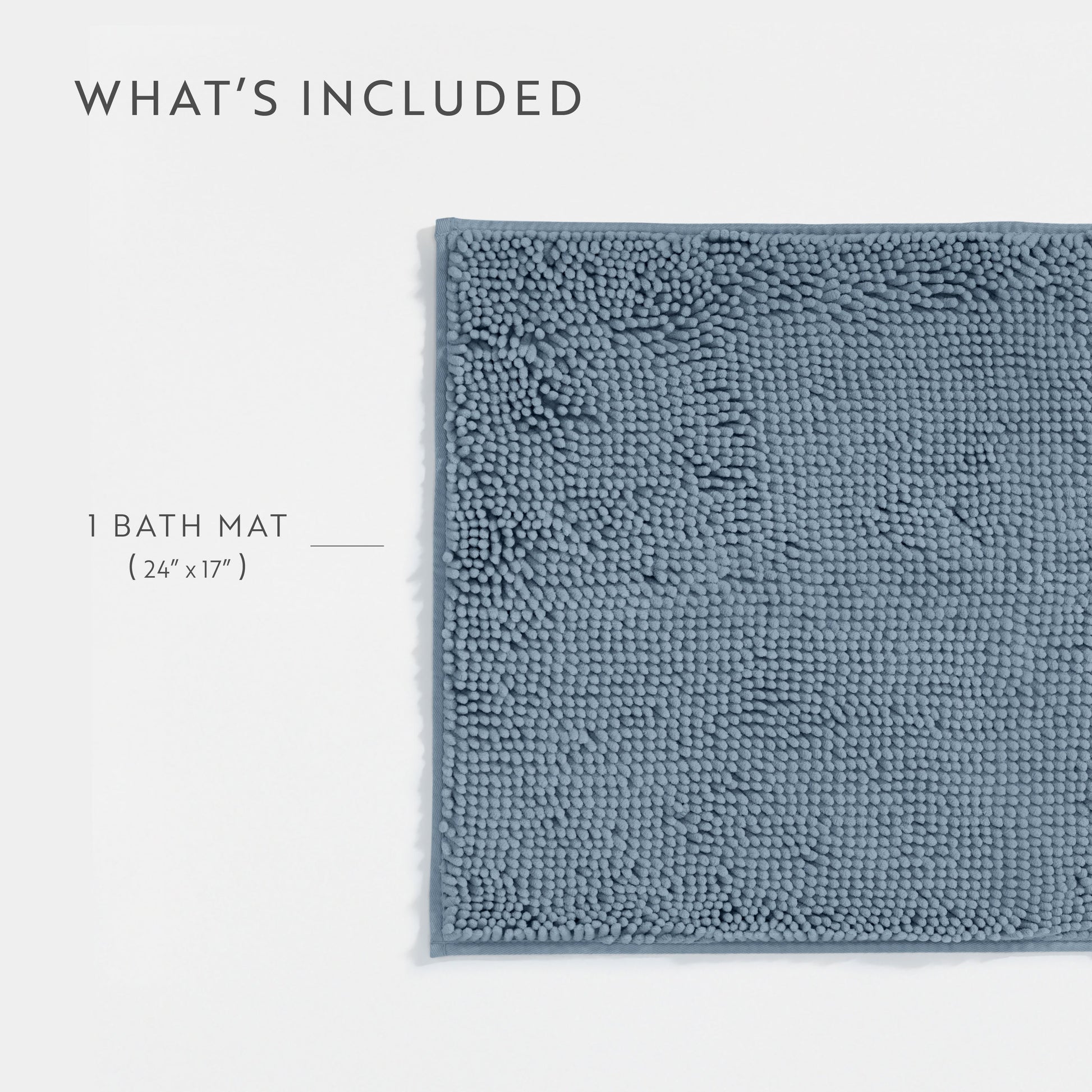 Ultra-Plush Bath Mat, Soft and Absorbent Chenille with Anti-Skid Rubber Backing